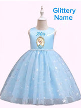 Girls Princess Outfit Custom Elsa Inspired Birthday Dress with Name