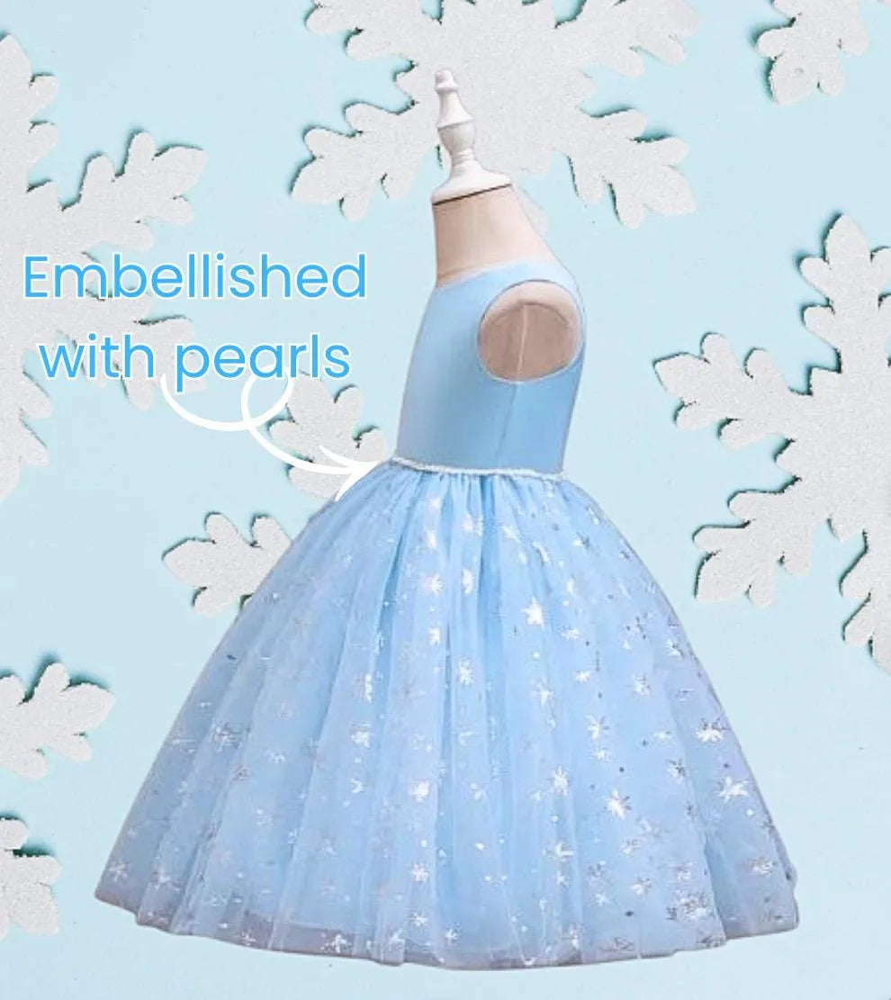 Elsa Inspired Princess Birthday Dress for Girls with personalized name