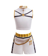 Girls K-Pop Inspired 3-Piece Outfit, Gold Stage Costume Set, Birthday party