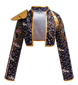 Girls K-Pop Inspired 3-Piece Outfit, Gold Stage Costume Set, Birthday party