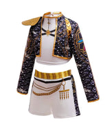 Girls K-Pop Inspired 3-Piece Outfit, Gold Stage Costume Set, Birthday party