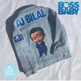 Boss Baby Denim Jacket, Personalized Kids Outfit, Custom Name Apparel
