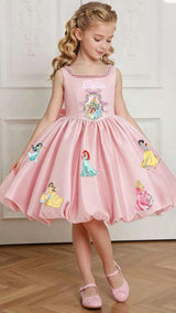 Personalized Princess Birthday Dress, Toddler Girls Custom Name Outfit