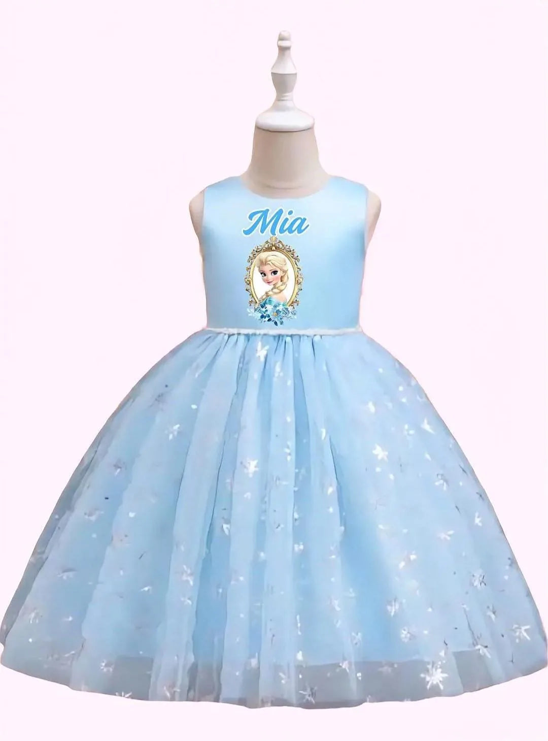 Elsa Inspired Princess Birthday Dress for Girls with personalized name