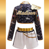Girls K-Pop Inspired 3-Piece Outfit, Gold Stage Costume Set, Birthday party