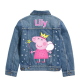 Custom Peppa Pig Denim Jacket | Personalized Kids Jean Jacket, Birthday Outfit
