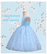 Personalized Blue Puppy Birthday Dress for Girls | Custom Kids Party Outfit