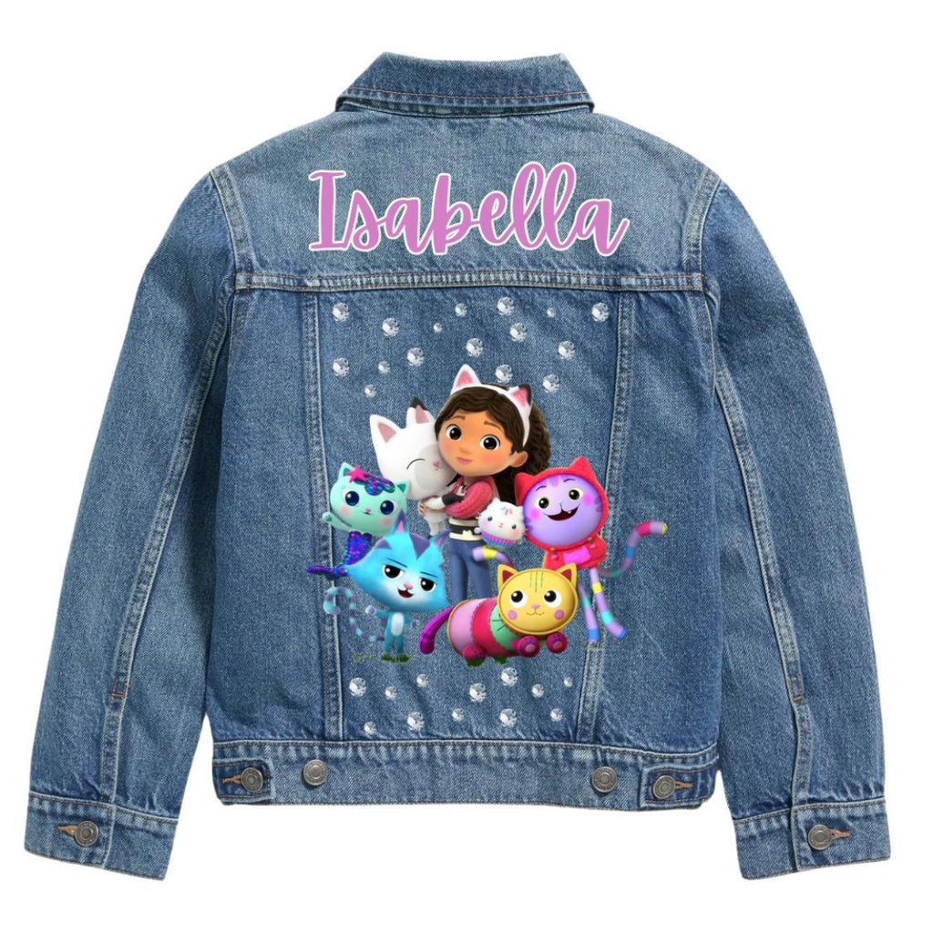Gabby Dollhouse Custom Denim Jacket for Kids with personalized name