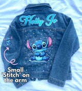 Custom Stitch Denim Jacket, Personalized Kids Jean Jacket
