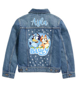 Custom Printed Kids Denim Jacket: Cartoon Birthday Outfit