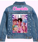 Custom Denim Jacket Saja Boys K-Pop Fans, Personalised Handcrafted Kpop Gift