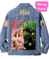 Kids Custom Wicked Musical Denim Jacket Glinda and Elphaba Inspired  Name Personalised Jacket
