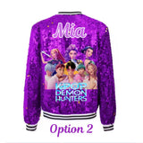 Luxe K-Pop Demon Hunters Sequin Jacket Custom Denim Super Sparkle Edition