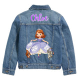 Princess Sofia the First Custom Denim Jacket, Personalized with name.