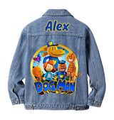 Custom Dog Man Denim Jacket, Personalized Birthday Outfit