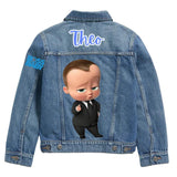 Boss Baby Denim Jacket, Personalized Kids Outfit, Custom Name Apparel