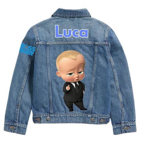 Boss Baby Denim Jacket for Kids with personalized name