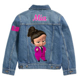 Boss Baby Denim Jacket, Personalized Kids Outfit, Custom Name Apparel