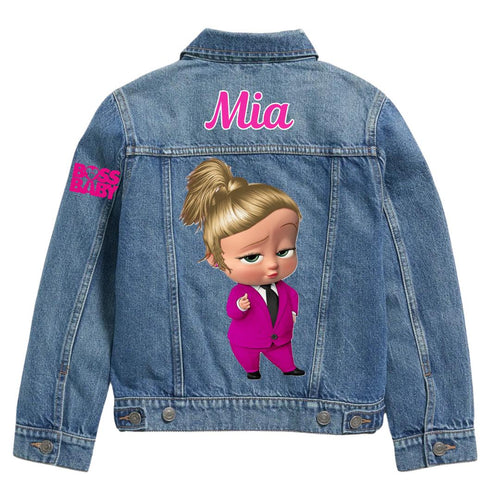 Boss Baby Denim Jacket for Kids with personalized name