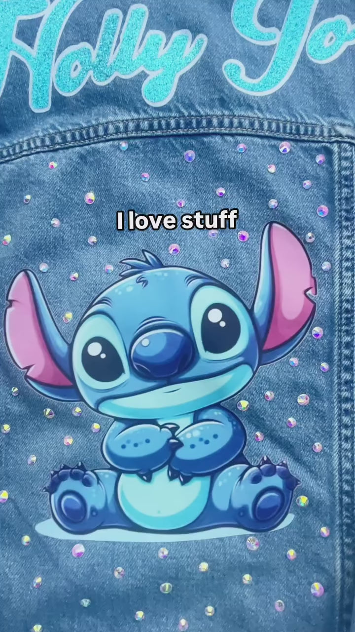 Custom Stitch Denim Jean Jacket for Kids with Personalized Name